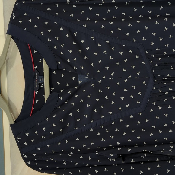 TOMMY HILFIGER NAVY BLUE BLOUSE SIZE LARGE - Picture 5 of 13